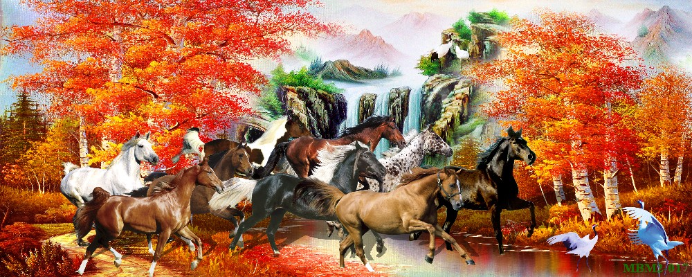 Tranh ngựa - bát mã - Mã đáo MBM2-017